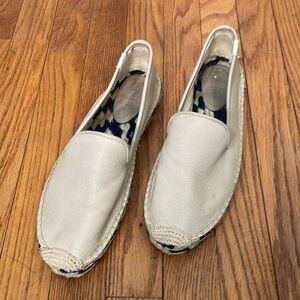 Soludos leather espadrilles slip on shoes cream Size 10